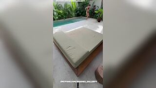 Ashley Aoky Teases Big Black Cock by the Pool in Steamy Riding and Sucking Action till She Gets a Creampie in this OnlyFans Video