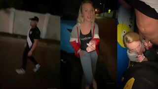 Dixie Lynn Public Video where She Teases and Sucks Two Strangers Cocks