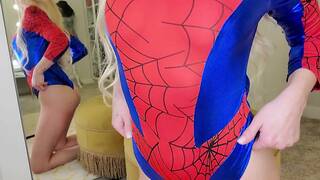 Lexi Belle Teases her Tight Pussy in Spiderwoman Cosplay for a Naughty OnlyFans Video