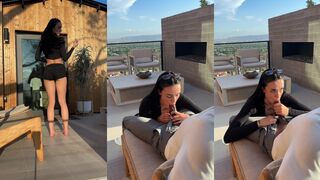 Queenkalin Takes a Big Black Cock for a Spin Outdoors and Gulps Down Every Drop in Hardcore Blowjob Video