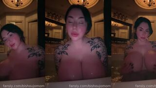 Bishoujomom Teases Her Giant Tits in a Steamy Hot Tub Fansly Leaked Video