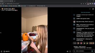 Caroline Zalog Teases Her Naughty Halloween Costumes in Leaked Livestream Video
