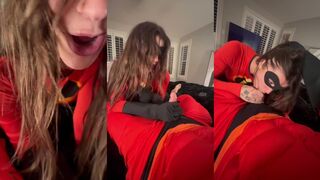 Arikytsya Elastigirl Teases with Deepthroat and Gets Her Pussy Pounded in Hardcore Video