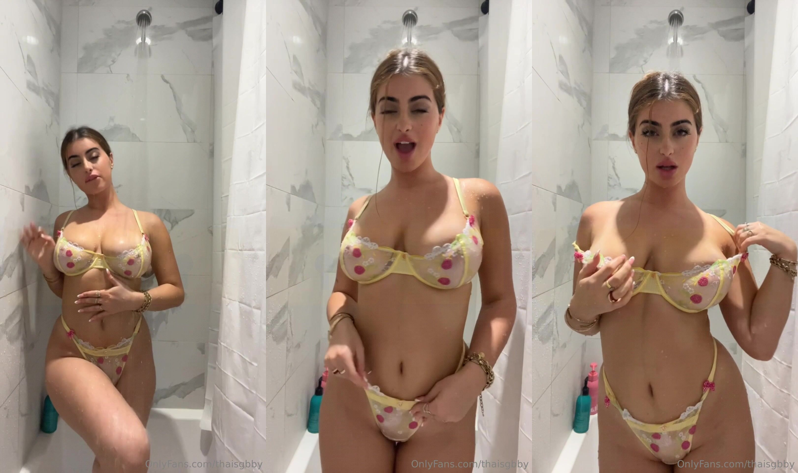 Thaisgabby Teasing In Shower With Lingerie In OnlyFans Video