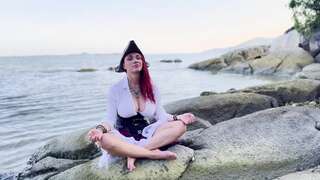 octokuro_model gets her tattooed pirate booty pounded doggy style