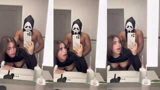 Angelaalvarez Gets Fucked Doggy Style In The Bathroom Wearing A Scream Mask In This Intense OnlyFans Video.