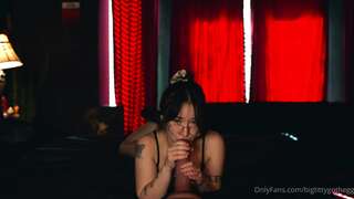 BigTittyGotheEgg Suck A Dildo In Lingerie Before Riding The Black Dildo In This Steamy OnlyFans Video