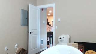 Delightfulhug Sensual Asian Petite Cutie Masturbates with Pink Dildo in Live Stream Video