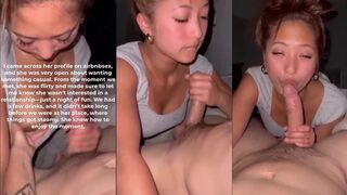 Hot Asian Babe in White Tank Top Gives Steamy Blowjob POV Video
