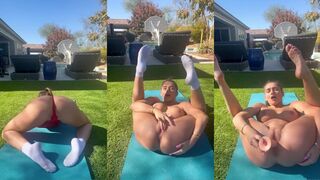 Skylar Mae Teases Her Flexibility in Leaked 2025 Naked Yoga Video