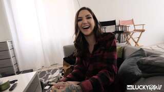 MrLuckyRAW Tattooed Brunette Rocky Emerson Gets Anal And Facial In BTS Video