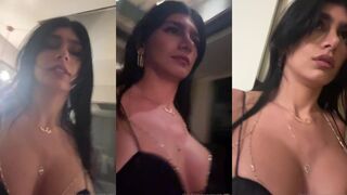 Mia Khalifa Teases Her Curvy Natural Tits in a Steamy Hot Dress Video
