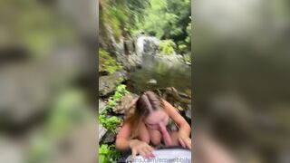 EmilyWebbily Petite Cutie With Big Tits Teasing and Sucking Cock by the River