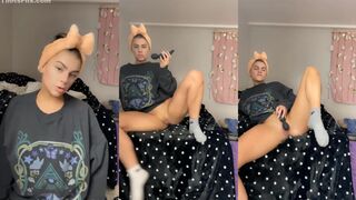 FlirtyYashxo Plunges Butt Plug Vibrator Deep While Teasing in Cozy Attire