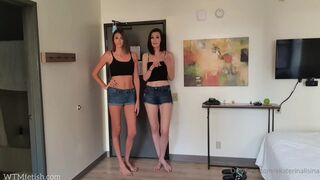 EkaterinaLisina stars in this OnlyFans exclusive video where she and a friend tease in tight denim shorts and a black top