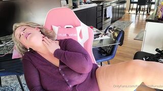 fantasymilfursula OnlyFans Video Curvy Goddess Tease in Office Chair Revealing Her Wet Pussy and Thick Ass