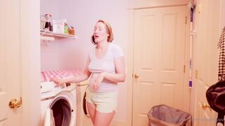 RoseKellyPPV Video Dirty Laundry Room Deepthroat Blowjob on her Knees