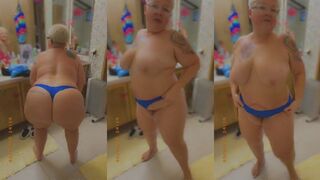 Sinfulandluscious Shakes her Thick Ass in Blue G-String for Spicy OnlyFans Video