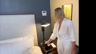 MaddieCrossVIP orders Room Service but ends up being the Main Dish in Naked Threesome Fuck Fest Video