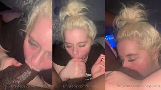 Kinkybitchx Teases with Her Mouth in Intense POV Black Cock Blowjob Video