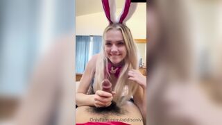 Addison Ivy Blonde Bunny Worships Big Black Cock in Intense Blowjob Video