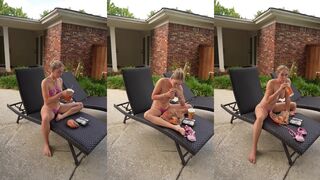 Grace Charis Plays with Her Boobs Outdoors While Eating in Naughty Leaked Video