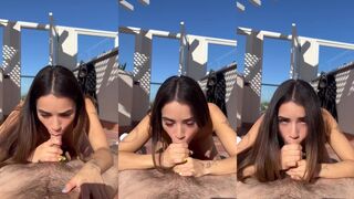 Jameliz Outdoor Cock-Sucking Video Tease with Sloppy Deepthroat Action