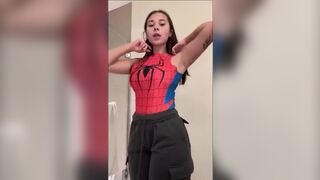 Sophie Rain Teases Her Big Tits & Ass in Leaked Spider-Man OnlyFans Video