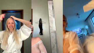 Lindsey Pelas Teases in See-Through Outfits During Naughty Livestream Video