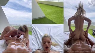 ScarlettKissesXO Teases Her Oily Juggs Outdoor Nude in Leaked OnlyFans Blowjob Video