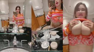 Anri Okita Teases in Nude Sweater Strip Onlyfans Leak Video