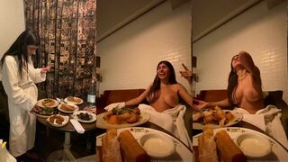 Mia Khalifa Teases During Naked Dinner Show