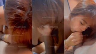 Bia Ruivinha video slobbering on bad boys dick with slutty look on her face