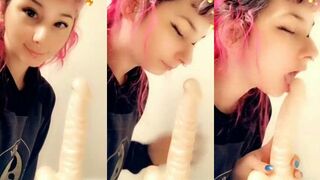 Rachniqueen Teases in Cosplay with Dildo Deepthroat Video